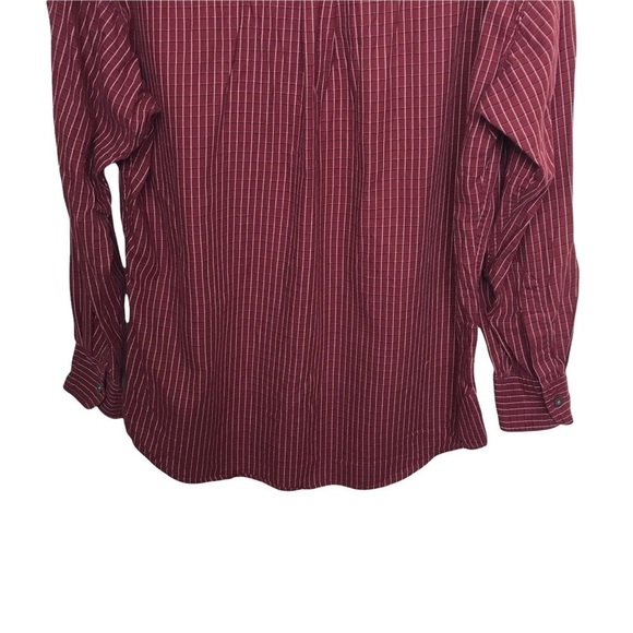Chaps Ralph Lauren Burgundy Check Print Button Down Shirt Medium - Picture 6 of 8